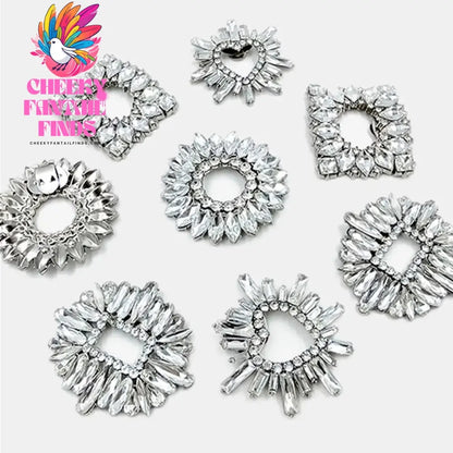 Wedding Shoe Decorations Clip Shiny Flower Charm Buckle Wedding Bride Glass Crystal High Heel Shoe Rhinestone Decorative Clamp Cheeky Fantail Finds