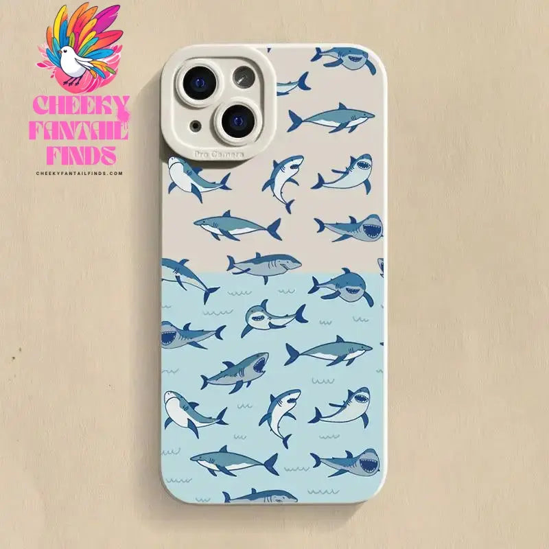 Whale Swimming Silicone Phone Case Anti-slip Soft TPU Phone Protective Cover for IPhone 16 Pro Max 15 Pro 14Plus 13 12 11 XR X Cheeky Fantail Finds
