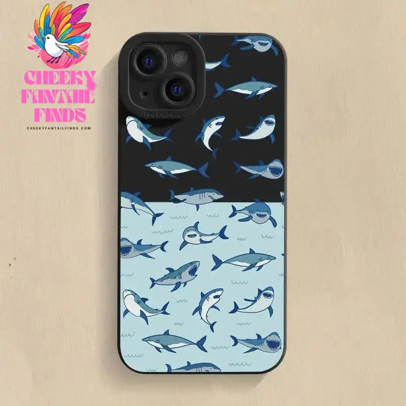 Whale Swimming Silicone Phone Case Anti-slip Soft TPU Phone Protective Cover for IPhone 16 Pro Max 15 Pro 14Plus 13 12 11 XR X Cheeky Fantail Finds