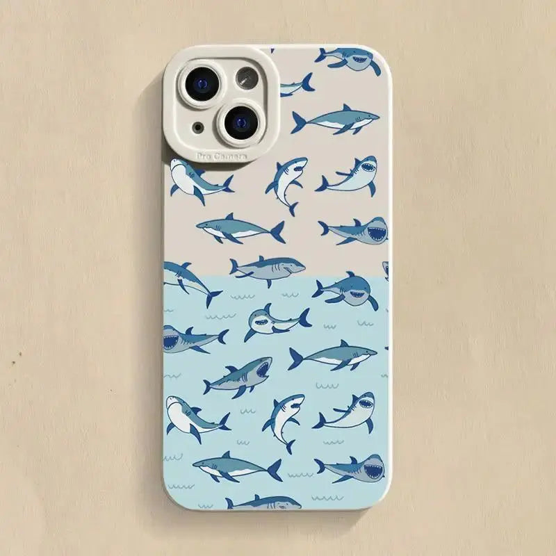 Whale Swimming Silicone Phone Case Anti-slip Soft TPU Phone Protective Cover for IPhone 16 Pro Max 15 Pro 14Plus 13 12 11 XR X Cheeky Fantail Finds