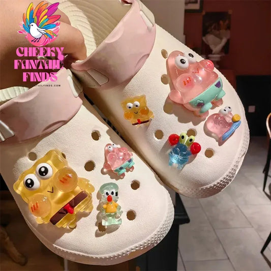 Whole Set Hot Sale DIY Hole Shoes Charms for Cute Cartoon Handmade Charms Designer Quality Garden Shoe Decoration Girl Gift Cheeky Fantail Finds