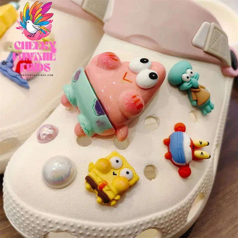 Whole Set Hot Sale DIY Hole Shoes Charms for Cute Cartoon Handmade Charms Designer Quality Garden Shoe Decoration Girl Gift Cheeky Fantail Finds
