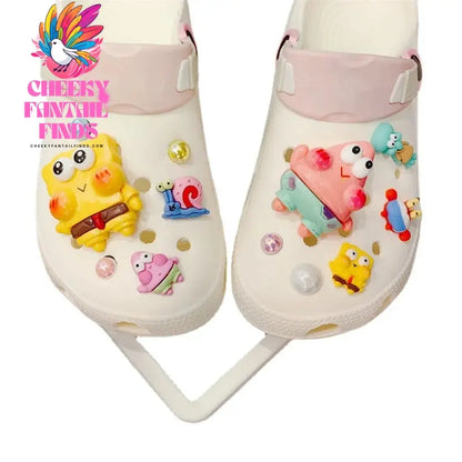 Whole Set Hot Sale DIY Hole Shoes Charms for Cute Cartoon Handmade Charms Designer Quality Garden Shoe Decoration Girl Gift Cheeky Fantail Finds