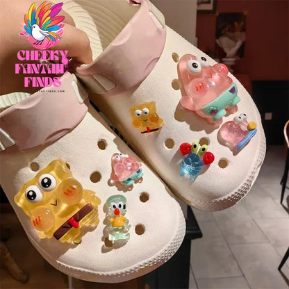 Whole Set Hot Sale DIY Hole Shoes Charms for Cute Cartoon Handmade Charms Designer Quality Garden Shoe Decoration Girl Gift Cheeky Fantail Finds