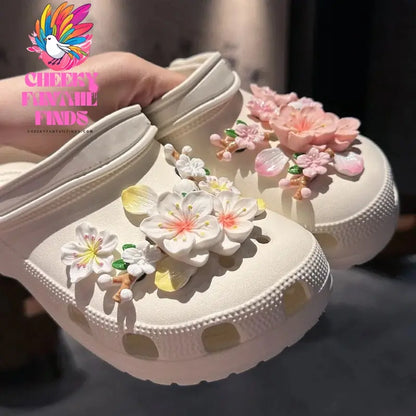 Whole Set Hot Sale DIY Shoes Charms for Branches and Flowers Hole Shoe Charms Designer Quality Garden Shoe Decoration Girl Gift Cheeky Fantail Finds