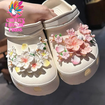 Whole Set Hot Sale DIY Shoes Charms for Branches and Flowers Hole Shoe Charms Designer Quality Garden Shoe Decoration Girl Gift Cheeky Fantail Finds