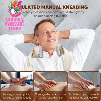 Wireless Neck And Back Massager Shoulder Kneading Massage Shawl Cervical Relaxing Trapezius Massager Cheeky Fantail Finds