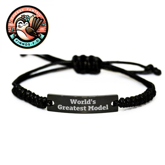 World's Greatest Model Rope Bracelet, Funny Quote, Gifts from Mom to Dad for Father's Day - Image 1