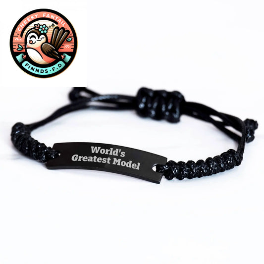 World's Greatest Model Rope Bracelet, Funny Quote, Gifts from Mom to Dad for Father's Day - Image 2