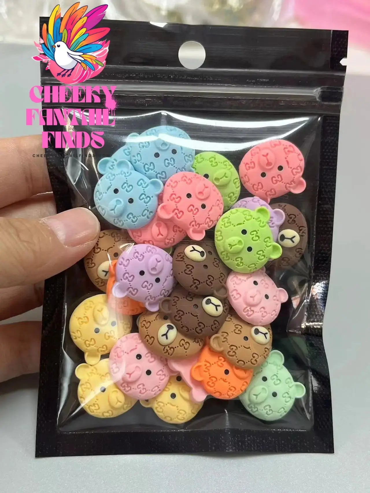 Y2K Hot Pink 30pcs Mix Heart Bear Candy Loiipop Resin Parts Handmade Phose Case Hair Girls Long Nail Art Big Decoraiton Charms Cheeky Fantail Finds