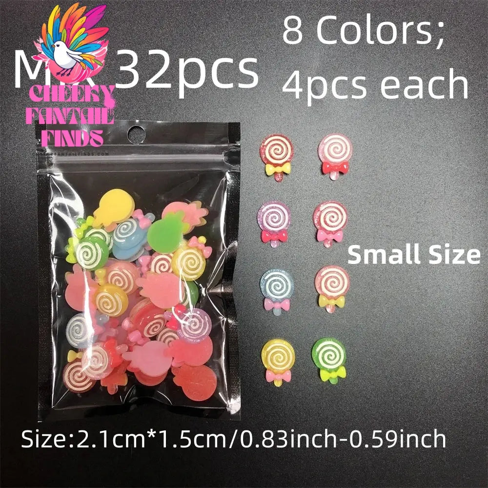 Y2K Hot Pink 30pcs Mix Heart Bear Candy Loiipop Resin Parts Handmade Phose Case Hair Girls Long Nail Art Big Decoraiton Charms Cheeky Fantail Finds