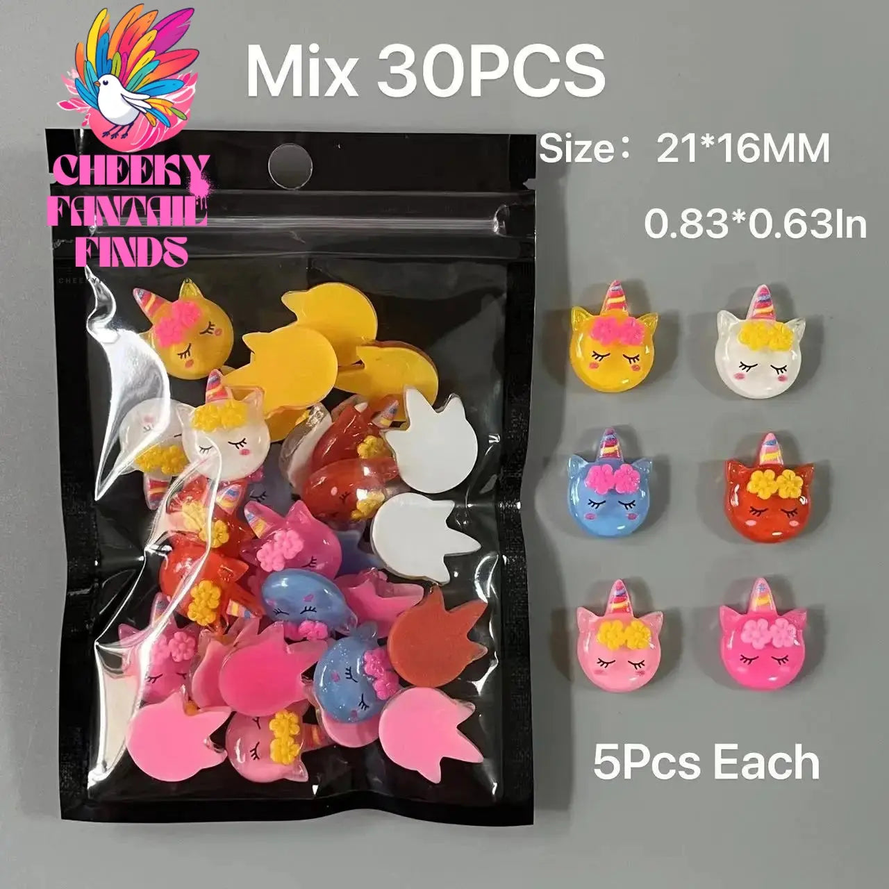 Y2K Hot Pink 30pcs Mix Heart Bear Candy Loiipop Resin Parts Handmade Phose Case Hair Girls Long Nail Art Big Decoraiton Charms Cheeky Fantail Finds