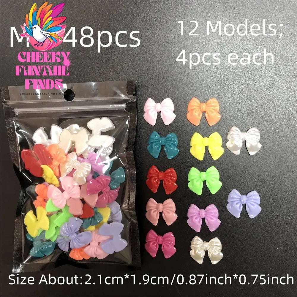 Y2K Hot Pink 30pcs Mix Heart Bear Candy Loiipop Resin Parts Handmade Phose Case Hair Girls Long Nail Art Big Decoraiton Charms Cheeky Fantail Finds