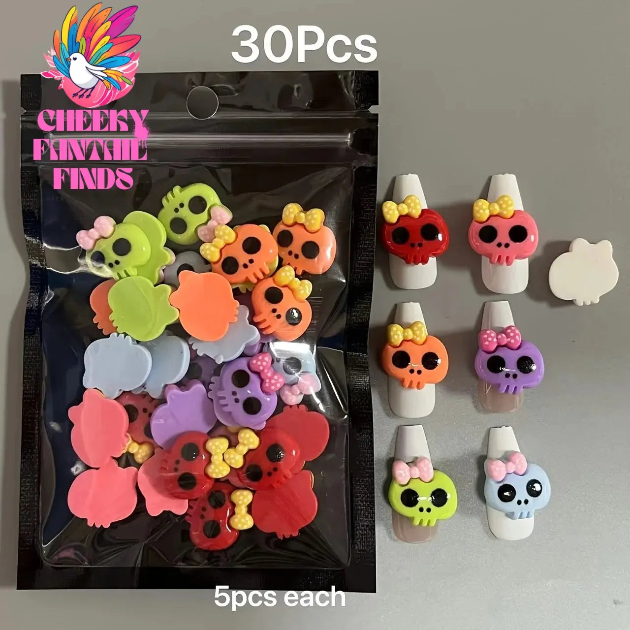 Y2K Hot Pink 30pcs Mix Heart Bear Candy Loiipop Resin Parts Handmade Phose Case Hair Girls Long Nail Art Big Decoraiton Charms Cheeky Fantail Finds