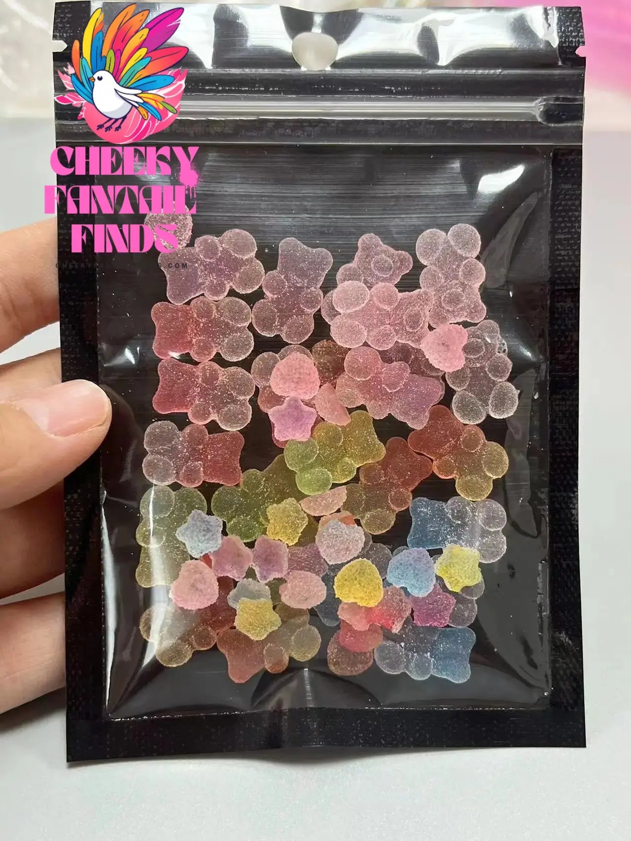 Y2K Hot Pink 30pcs Mix Heart Bear Candy Loiipop Resin Parts Handmade Phose Case Hair Girls Long Nail Art Big Decoraiton Charms Cheeky Fantail Finds
