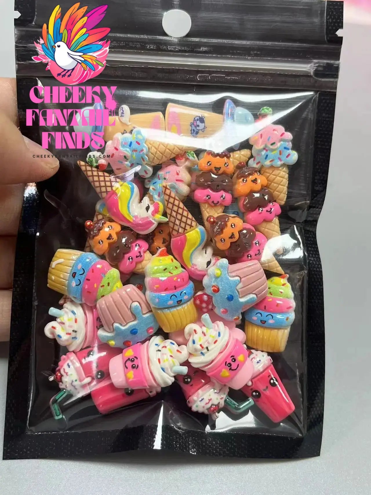 Y2K Hot Pink 30pcs Mix Heart Bear Candy Loiipop Resin Parts Handmade Phose Case Hair Girls Long Nail Art Big Decoraiton Charms Cheeky Fantail Finds