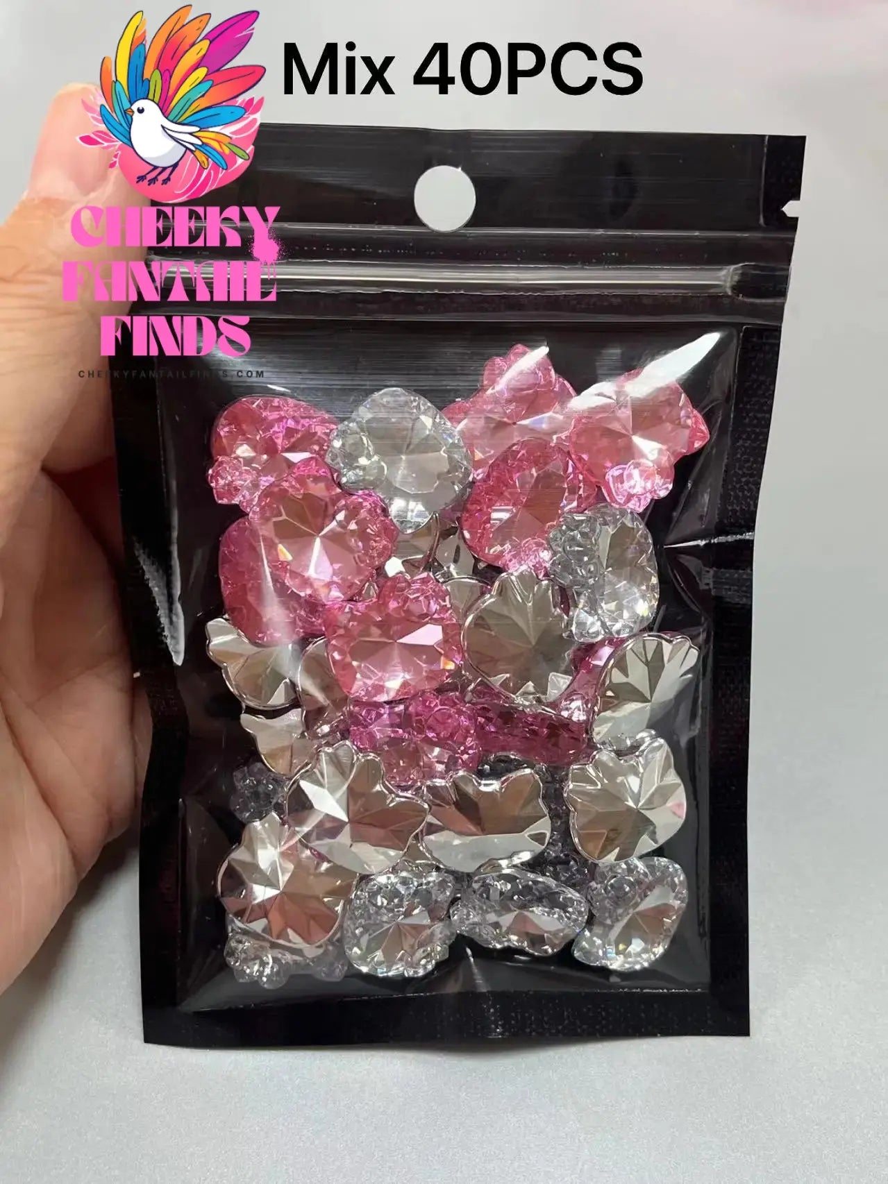 Y2K Hot Pink 30pcs Mix Heart Bear Candy Loiipop Resin Parts Handmade Phose Case Hair Girls Long Nail Art Big Decoraiton Charms Cheeky Fantail Finds