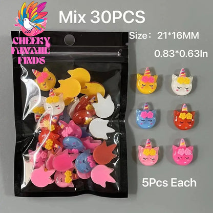 Y2K Hot Pink 30pcs Mix Heart Bear Candy Loiipop Resin Parts Handmade Phose Case Hair Girls Long Nail Art Big Decoraiton Charms Cheeky Fantail Finds
