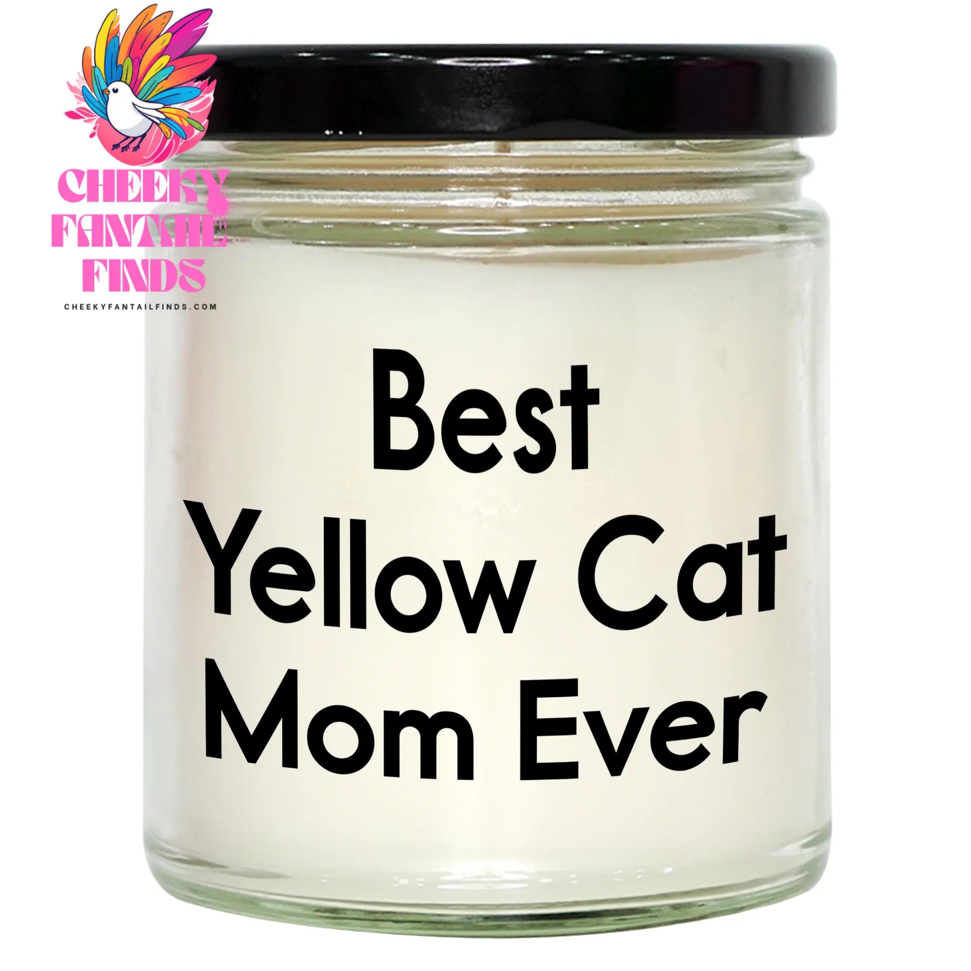 Yellow Cat Mom Ever Gifts | 9oz Vanilla Soy Candle for Dad on Father's Day, Funny Inspirational Quote for Best Yellow Cat Mom Gifts for Him, Unique Gift Ideas for Dad from Mom on Father's Day - Image 1