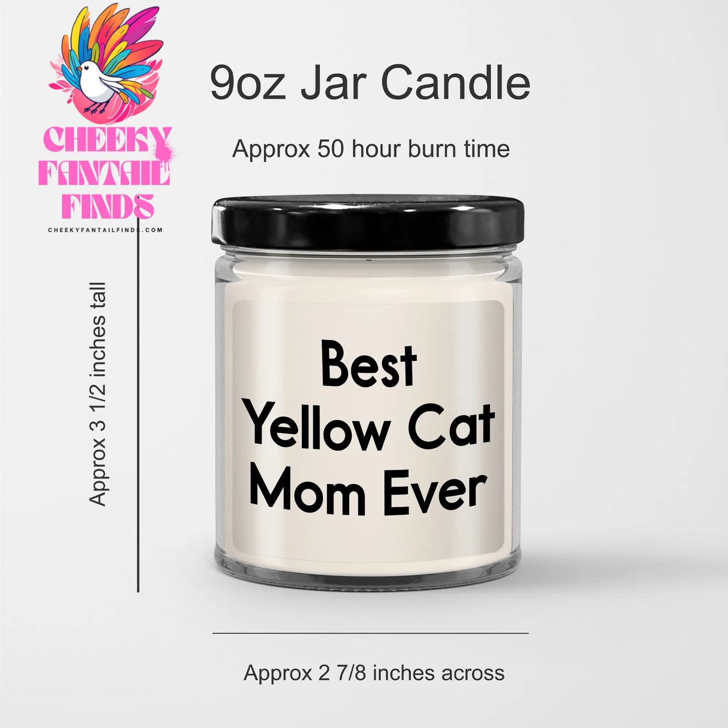 Yellow Cat Mom Ever Gifts | 9oz Vanilla Soy Candle for Dad on Father's Day, Funny Inspirational Quote for Best Yellow Cat Mom Gifts for Him, Unique Gift Ideas for Dad from Mom on Father's Day - Image 3