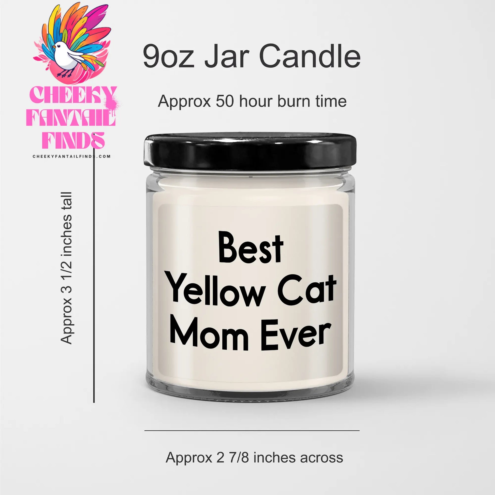 Yellow Cat Mom Ever Gifts | 9oz Vanilla Soy Candle for Dad on Father's Day, Funny Inspirational Quote for Best Yellow Cat Mom Gifts for Him, Unique Gift Ideas for Dad from Mom on Father's Day - Image 3
