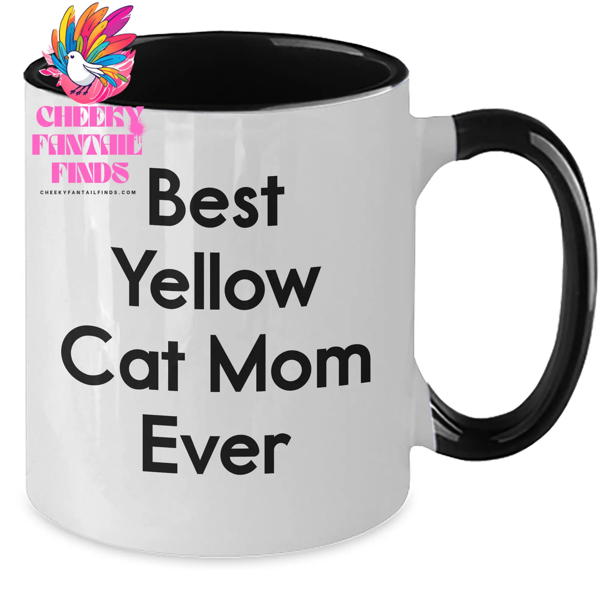 Yellow Cat Mom Ever Gifts for Him - Funny Best Yellow Cat Mom Ever Two Tone Coffee Mug - Unique Father's Day Unique Gifts for Dad from You - Additional