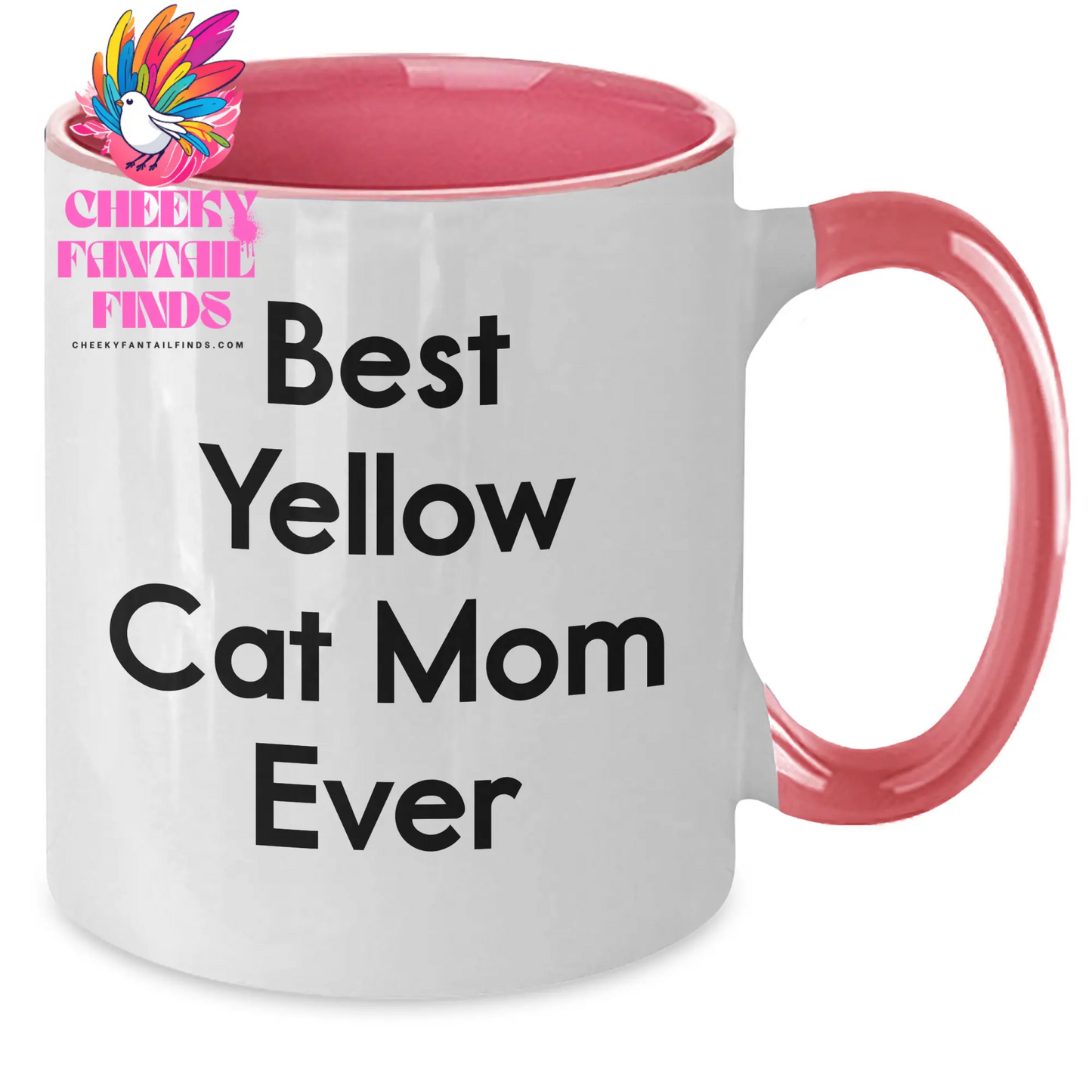 Yellow Cat Mom Ever Gifts for Him - Funny Best Yellow Cat Mom Ever Two Tone Coffee Mug - Unique Father's Day Unique Gifts for Dad from You - Additional