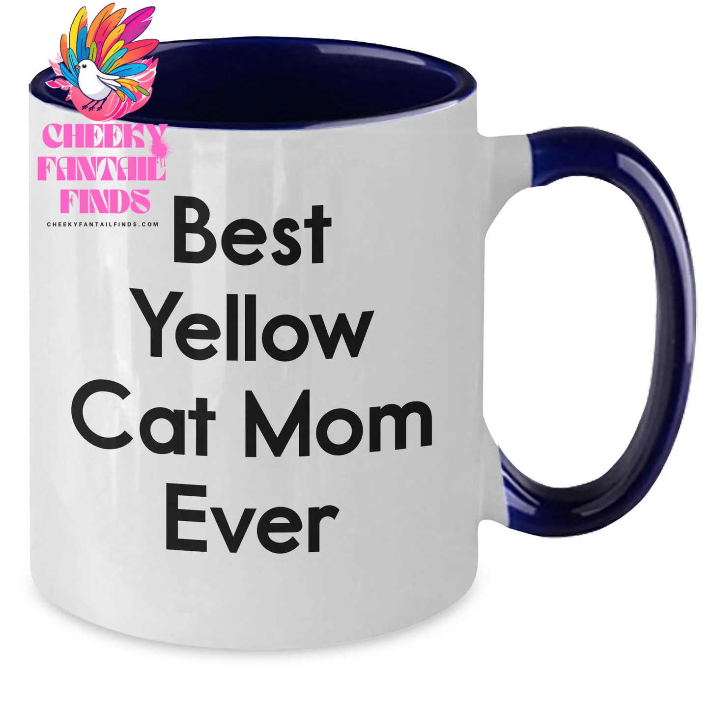 Yellow Cat Mom Ever Gifts for Him - Funny Best Yellow Cat Mom Ever Two Tone Coffee Mug - Unique Father's Day Unique Gifts for Dad from You - Additional