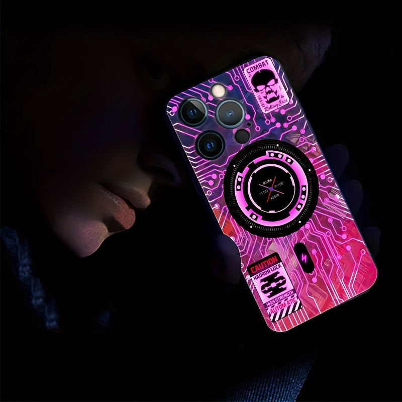 Suitable for iPhone color intelligent voice control call light emitting case LED light phone case 14/14Plus/14Pro/14Pro Max, iPhone 13/13Mini/13Pro/13Pro Max color light emitting bumper shockproof feel frosted anti scratch pr