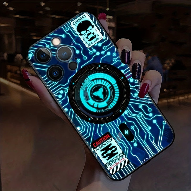 Suitable for iPhone color intelligent voice control call light emitting case LED light phone case 14/14Plus/14Pro/14Pro Max, iPhone 13/13Mini/13Pro/13Pro Max color light emitting bumper shockproof feel frosted anti scratch pr