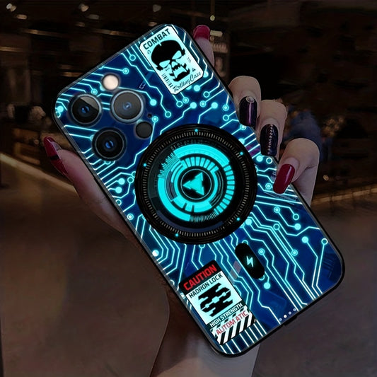 Suitable for iPhone color intelligent voice control call light emitting case LED light phone case 14/14Plus/14Pro/14Pro Max, iPhone 13/13Mini/13Pro/13Pro Max color light emitting bumper shockproof feel frosted anti scratch pr