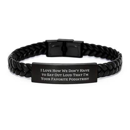 Funny Podiatrist Gifts from Friends, Unique Interlaced Leather Bracelet for Men, Women, Coworkers, Family, Graduation Unique Gifts - Image 1