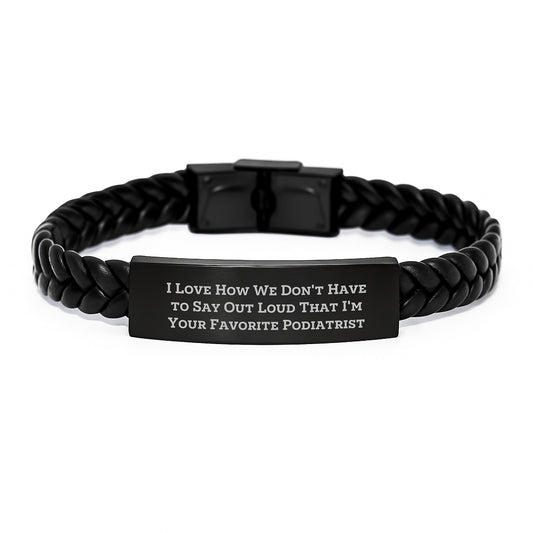 Funny Podiatrist Gifts from Friends, Unique Interlaced Leather Bracelet for Men, Women, Coworkers, Family, Graduation Unique Gifts - Image 1