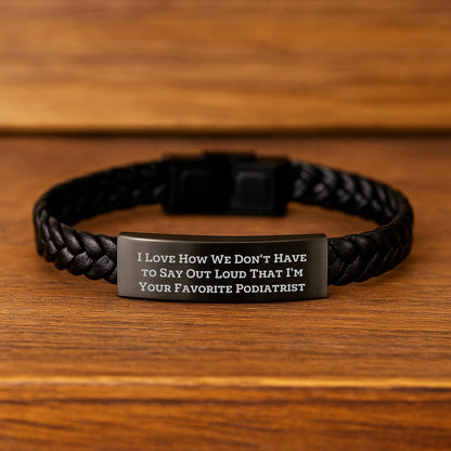 Funny Podiatrist Gifts from Friends, Unique Interlaced Leather Bracelet for Men, Women, Coworkers, Family, Graduation Unique Gifts - Image 2