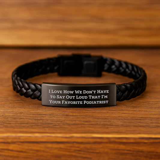 Funny Podiatrist Gifts from Friends, Unique Interlaced Leather Bracelet for Men, Women, Coworkers, Family, Graduation Unique Gifts - Image 2