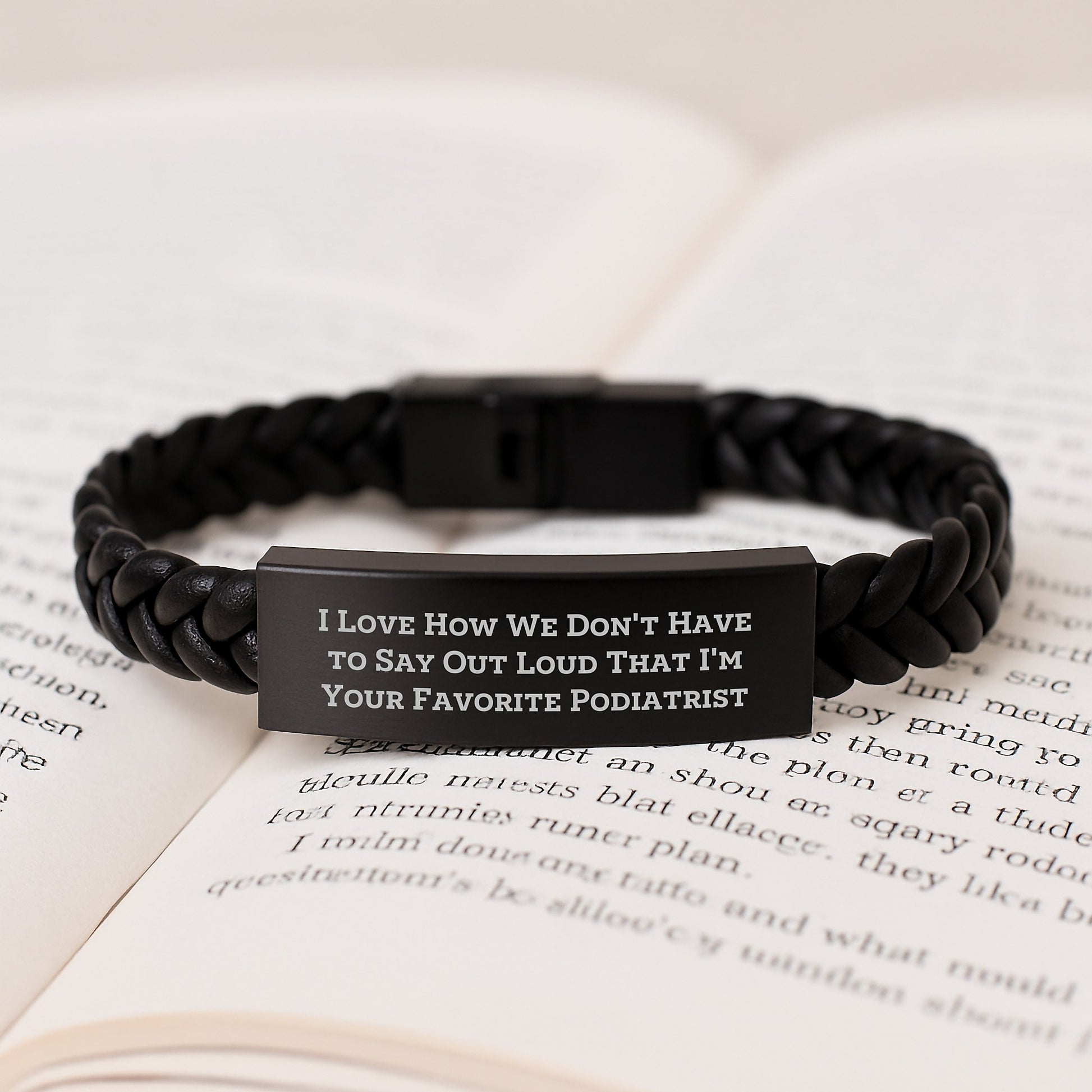 Funny Podiatrist Gifts from Friends, Unique Interlaced Leather Bracelet for Men, Women, Coworkers, Family, Graduation Unique Gifts - Image 3