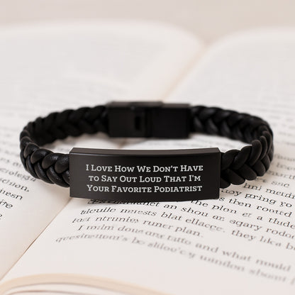 Funny Podiatrist Gifts from Friends, Unique Interlaced Leather Bracelet for Men, Women, Coworkers, Family, Graduation Unique Gifts - Image 3