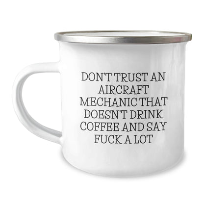 Aircraft Mechanic Funny Gift, Coffee Lovers Camping Mug, Gifts from Friends for Men, Unique Graduation Present - Image 1