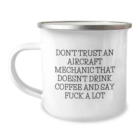 Aircraft Mechanic Funny Gift, Coffee Lovers Camping Mug, Gifts from Friends for Men, Unique Graduation Present - Image 1