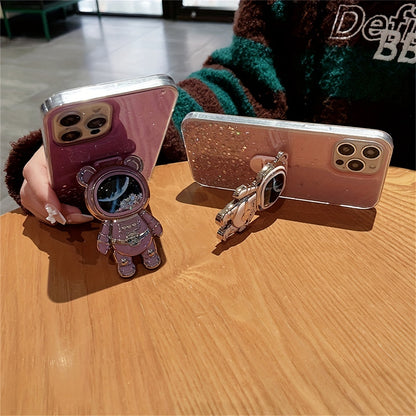 Quicksand Astronaut Bear Bracket Drop Glue Glitter For Phone Case