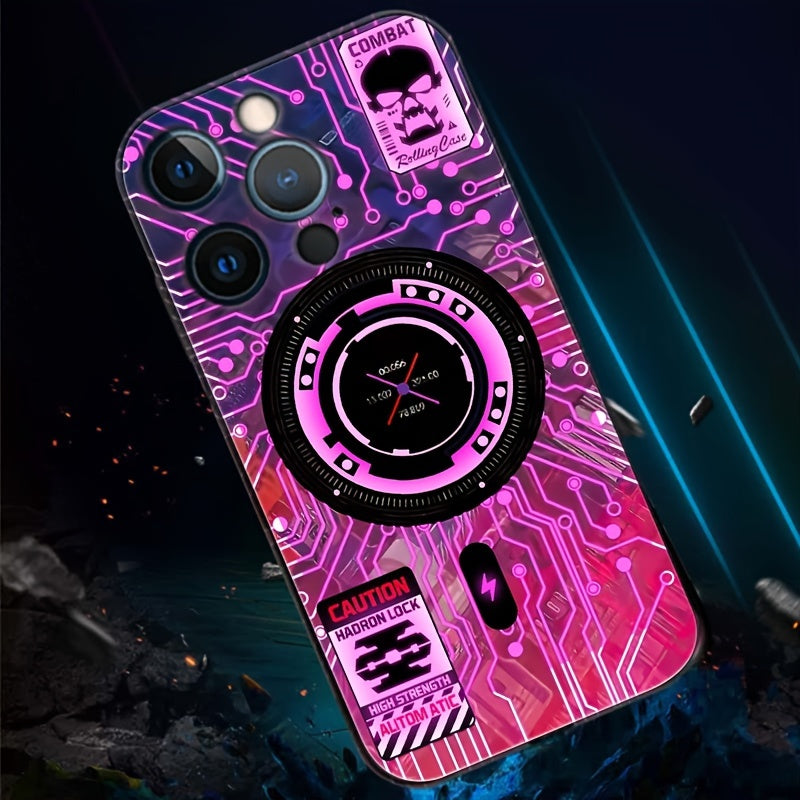 Suitable for iPhone color intelligent voice control call light emitting case LED light phone case 14/14Plus/14Pro/14Pro Max, iPhone 13/13Mini/13Pro/13Pro Max color light emitting bumper shockproof feel frosted anti scratch pr