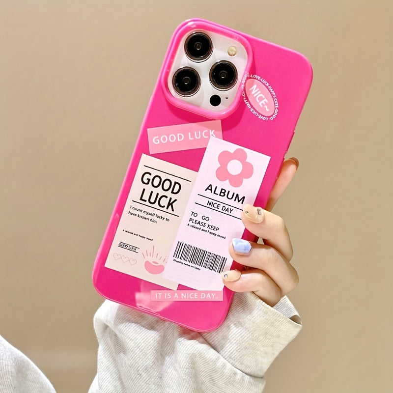 Rose Red Letter Flower 7/8plus Simple And High-end Transparent For Suitable For IPhone14promax Apple 13 Mobile Phone Case Couple Xsmax New 12pro Anti-fall Xr Silicone 11 Men's And Women's 13 All-inclusive Soft Shell Protectiv
