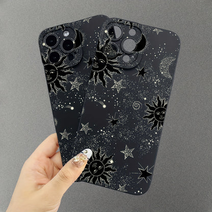 Universal Fit Imitation Star Sky Graphic TPU Soft Phone Case for iPhone 14/13/12/11 Series, Including Plus and Pro Models, with Shock-Absorbing Protection and Vibrant Graphic Design