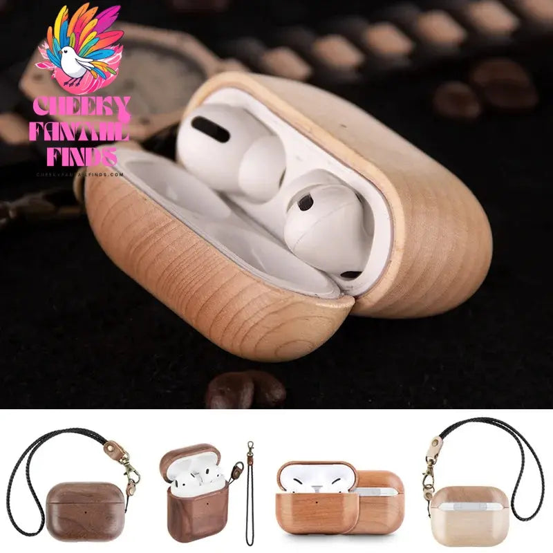 for Airpods Pro AirPods 3 2021 - Cover Case Protector Skin with Wireless Charging Case Made of Unique Wood for Airpods 1/2 Cheeky Fantail Finds