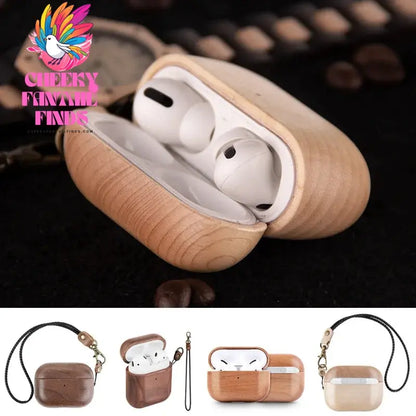 for Airpods Pro AirPods 3 2021 - Cover Case Protector Skin with Wireless Charging Case Made of Unique Wood for Airpods 1/2 Cheeky Fantail Finds
