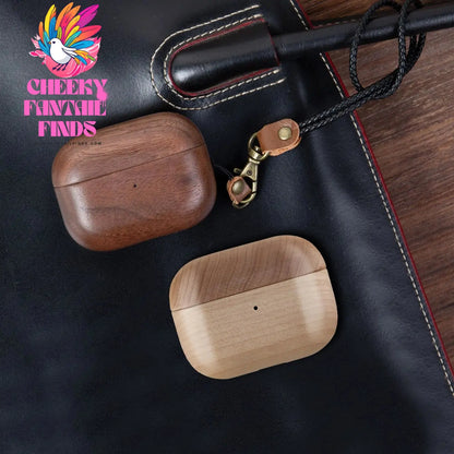 for Airpods Pro AirPods 3 2021 - Cover Case Protector Skin with Wireless Charging Case Made of Unique Wood for Airpods 1/2 Cheeky Fantail Finds