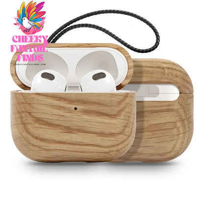 for Airpods Pro AirPods 3 2021 - Cover Case Protector Skin with Wireless Charging Case Made of Unique Wood for Airpods 1/2 Cheeky Fantail Finds