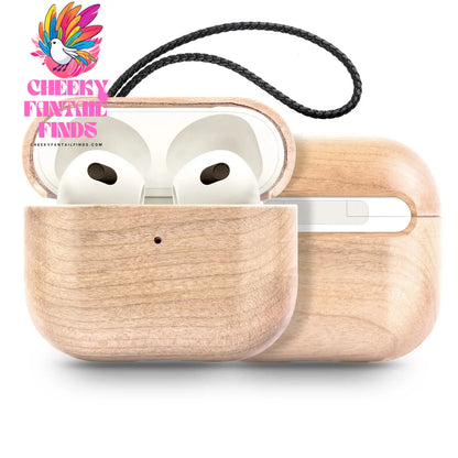 for Airpods Pro AirPods 3 2021 - Cover Case Protector Skin with Wireless Charging Case Made of Unique Wood for Airpods 1/2 Cheeky Fantail Finds