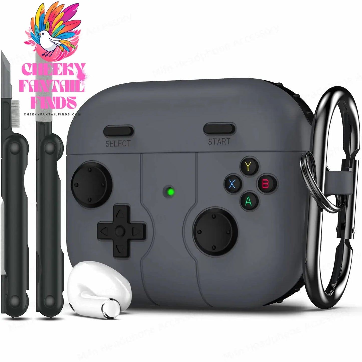﻿ for airpod 4 case 3D protector Game controller silicone earbuds case with cleaning pen for Woman for air pods pro 2 Case funda Cheeky Fantail Finds