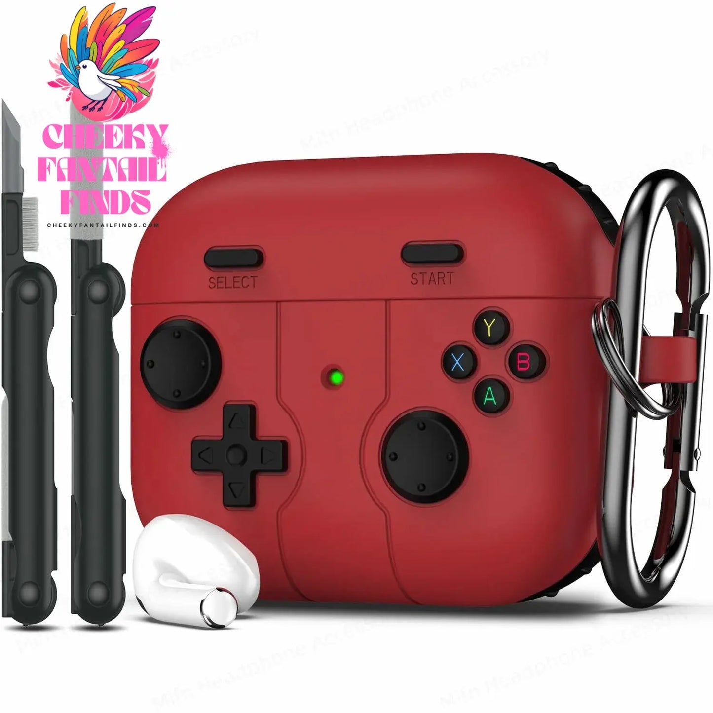 ﻿ for airpod 4 case 3D protector Game controller silicone earbuds case with cleaning pen for Woman for air pods pro 2 Case funda Cheeky Fantail Finds